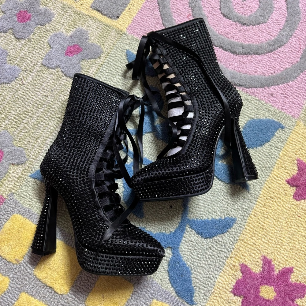 Unholy Vamp Or Die Rhinestone Booties ON HOLD